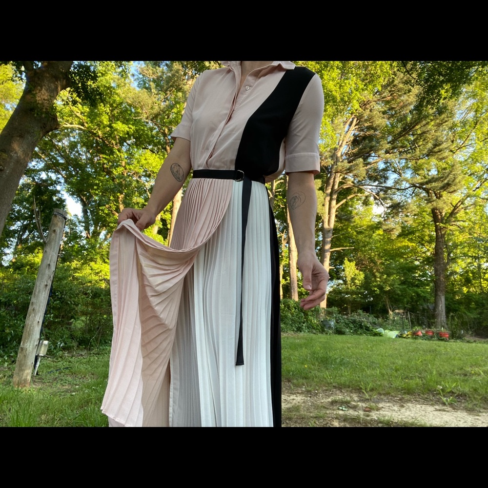 Topshop size S/M 40s inspired pleated midi dress